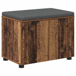 vidaXL Banco de entrada con coj&iacute;n Madera vieja 60 x 38 x 46 cm