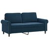 vidaXL Sof&aacute; 2 plazas almohadas y cojines terciopelo azul 140 cm