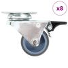 vidaXL Ruedas dobles giratorias 8 unidades 50 mm