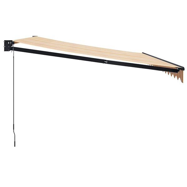 vidaXL Toldo retr&aacute;ctil aluminio y tela amarillo y blanco 4x3 m