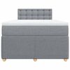 vidaXL Cama box spring con colch&oacute;n tela gris claro 120x200 cm