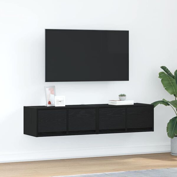 vidaXL Muebles de TV 2 uds Roble Negro 60x31x25,5 cm Madera ingenier&iacute;a