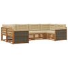 vidaXL Conjunto de sof&aacute;s de exterior con coj&iacute;n 6 pcs Natural y Beige