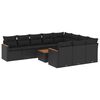 vidaXL Set de sof&aacute;s de jard&iacute;n 11 pzas y cojines rat&aacute;n sint&eacute;tico negro
