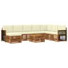 vidaXL Conjunto de sof&aacute;s de exterior 7 uds. Natural y Crema