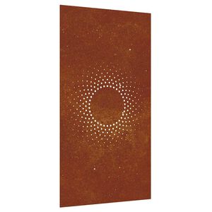vidaXL Adorno de pared de jard&iacute;n acero corten dise&ntilde;o sol 105x55 cm