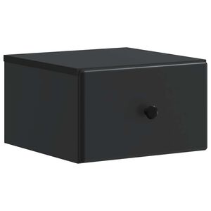 vidaXL Mesita de Noche de Pared con caj&oacute;n Negro 34,5 x 33 x 20 cm