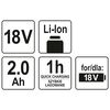 YATO Bater&iacute;a de ion-litio 2,0Ah 18V