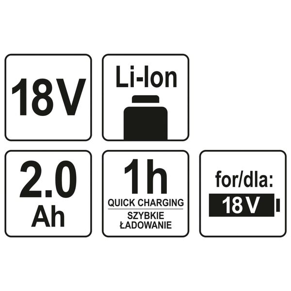 YATO Bater&iacute;a de ion-litio 2,0Ah 18V