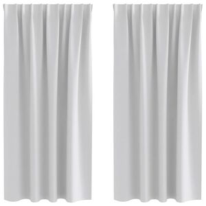 vidaXL Cortinas Opacas con Anillas 2 uds. Gris Claro 175 x 140 cm