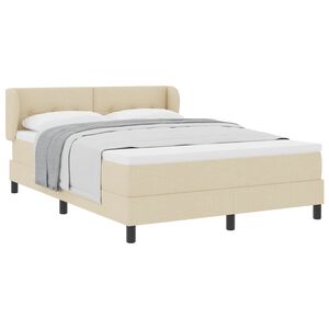 vidaXL Cama tipo Box Spring con colch&oacute;n Crema 140 x 200 cm tela