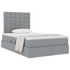 vidaXL Cama con almacenamiento y colch&oacute;n Gris Claro 120 x 190 cm tela