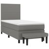 vidaXL Cama box spring con colch&oacute;n tela gris oscuro 80x200 cm