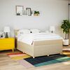 vidaXL Cama box spring con colch&oacute;n tela color crema 140x190 cm