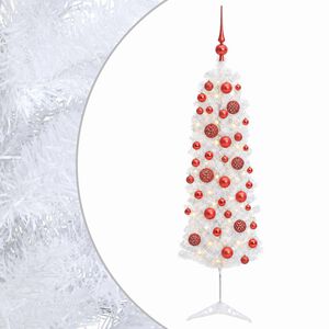 vidaXL &Aacute;rbol de Navidad artificial estrecho con bolas 150 cm 150 LED