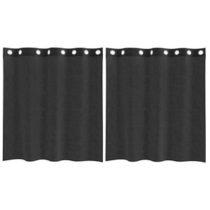 vidaXL Cortinas de gasa con ojales 2 uds negro 140x140 cm