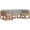vidaXL Conjunto de sof&aacute;s de exterior 6 uds. Gris Natural y Claro