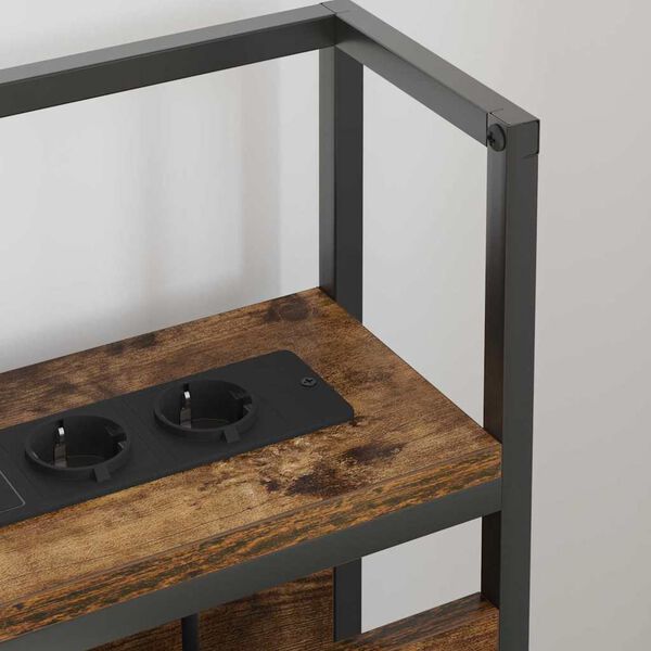 vidaXL Cabecera de almacenamiento con estante Roble ahumado 75 cm