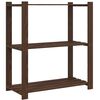 vidaXL Estanter&iacute;a de 3 niveles madera maciza pino marr&oacute;n 80x38x90 cm
