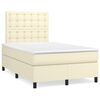 vidaXL Cama box spring con colch&oacute;n cuero sint&eacute;tico crema 120x200 cm