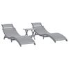 vidaXL Tumbonas con mesa 2 unidades madera maciza de acacia gris