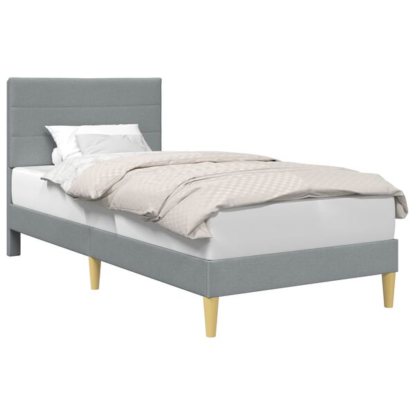 vidaXL Estructura de cama con cabecera Gris Claro 80 x 200 cm tela