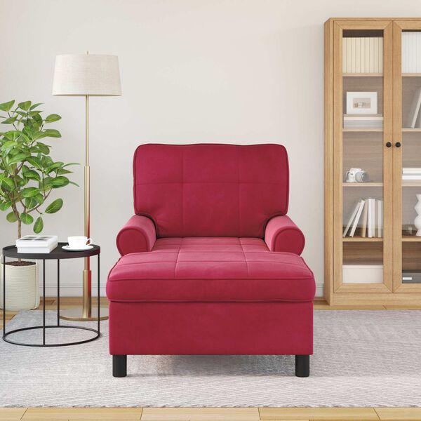 vidaXL Sill&oacute;n reclinable Rojo vino 91 x 157 x 91 cm Terciopelo