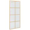 vidaXL Pared de Ducha Walk-in Dorado 90 x 195 cm vidrio templado