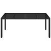 vidaXL Mesa de jardín superficie de vidrio ratán PE negro 190x90x75 cm
