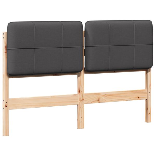 vidaXL Cabecero tapizado con cabecera Marr&oacute;n y gris oscuro 140 cm