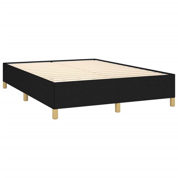 vidaXL Cama sin colch&oacute;n tela negro 140x200 cm