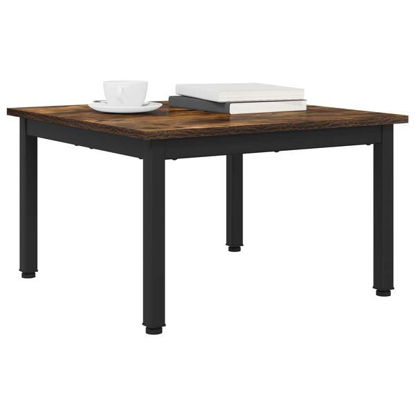 vidaXL Mesa de Caf&eacute; Roble Humo 60 x 60 x 36 cm Madera de ingenier&iacute;a