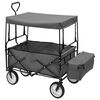 vidaXL Carrito de mano plegable con capota acero gris