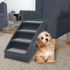 vidaXL Escalera para perros plegable de 4 peldaños gris oscuro