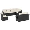 vidaXL Set de sof&aacute;s de jard&iacute;n 8 piezas y cojines rat&aacute;n sint&eacute;tico negro
