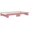 vidaXL Sof&aacute; cama nido con cajones terciopelo rosa 100x200 cm