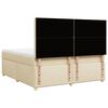 vidaXL Cama box spring con colch&oacute;n tela color crema 180x200 cm