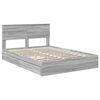 vidaXL Cama con almacenamiento con cabecera Gris Sonoma 160 x 200 cm