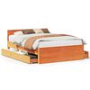 vidaXL Cama con cabecero sin colch&oacute;n madera maciza marr&oacute;n 150x200 cm