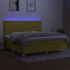 vidaXL Cama box spring colch&oacute;n y luces LED tela verde 200x200 cm