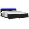 vidaXL Cama Box Spring LED con colch&oacute;n con LED Negro 180 x 200 cm tela