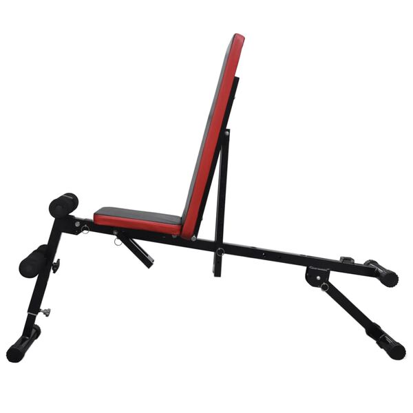 vidaXL Banco de abdominales Ajustable con barras y mancuernas 60,5 kg