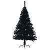 vidaXL Medio &aacute;rbol de Navidad artificial con soporte PVC negro 120 cm