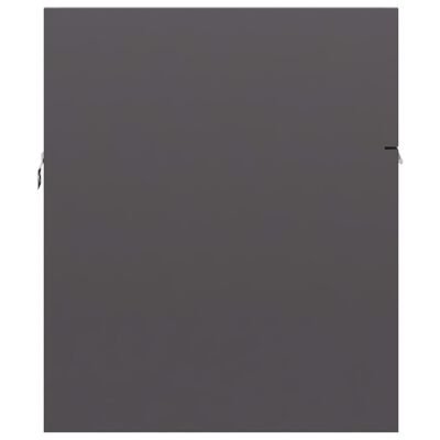 vidaXL Armario para lavabo contrachapada gris brillo 90x38,5x46 cm