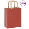 vidaXL Bolsas de papel con asas 250 uds rojo 18x8x22 cm