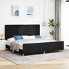 vidaXL Estructura de cama con cabecera Negro 200 x 200 cm tela