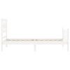vidaXL Estructura de cama con cabecero madera maciza blanco