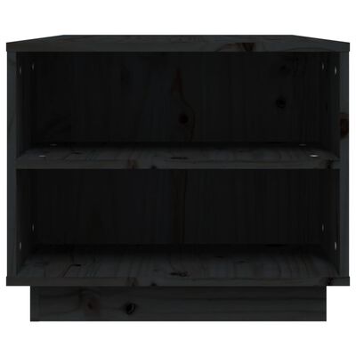 vidaXL Mesa de centro de madera maciza de pino negro 90x49x40,5 cm