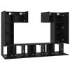 vidaXL Conjunto de mueble de TV 7 pcs Roble Negro Madera de ingenier&iacute;a