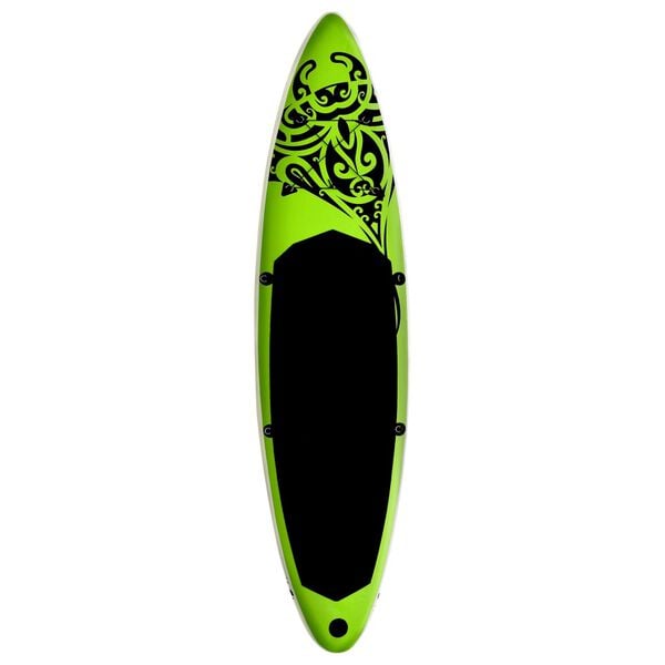 vidaXL Juego de tabla de paddle surf hinchable verde 305x76x15 cm